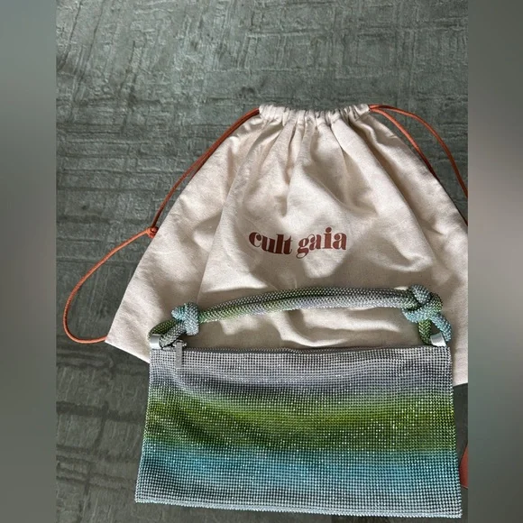 Cult Gaia Green and Blue Scenic Clutch - Picture 4 of 4